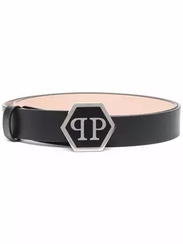 Philipp Plein ремень с логотипом Hexagon, черный
