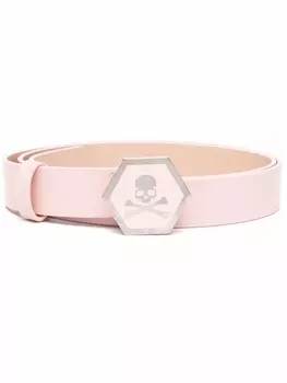 Philipp Plein ремень с логотипом Skull, розовый