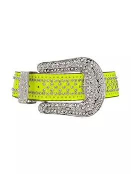 Philipp Plein ремень с массивной пряжкой, желтый