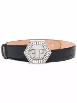 Philipp Plein ремень с пряжкой-логотипом, черный