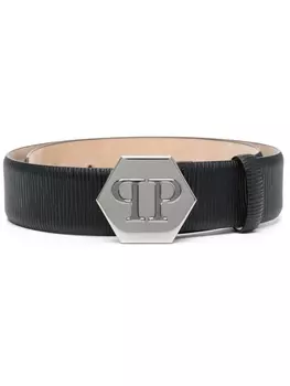 Philipp Plein ремень с пряжкой-логотипом, черный