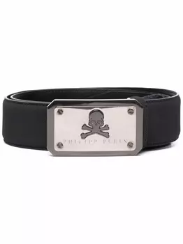 Philipp Plein ремень с пряжкой-логотипом, черный
