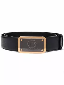 Philipp Plein ремень с пряжкой-логотипом, черный