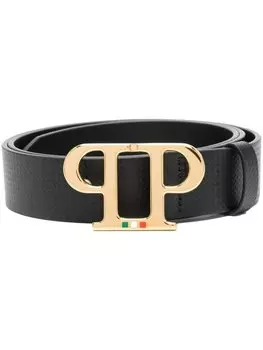 Philipp Plein ремень с пряжкой-логотипом, черный