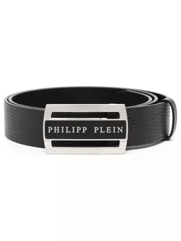 Philipp Plein ремень с пряжкой-логотипом, черный