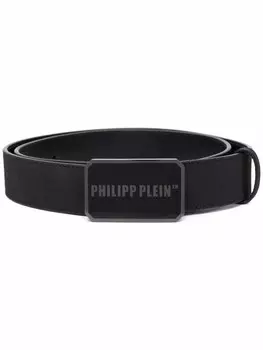 Philipp Plein ремень с пряжкой-логотипом, черный