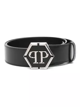 Philipp Plein ремень с пряжкой-логотипом, черный