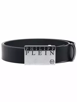 Philipp Plein ремень с пряжкой-логотипом, черный