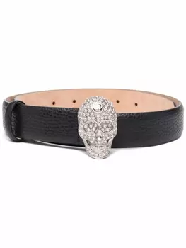 Philipp Plein ремень с пряжкой Skull, черный