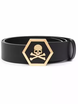 Philipp Plein ремень с пряжкой Skull, черный
