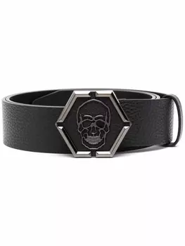 Philipp Plein ремень с пряжкой Skull, черный
