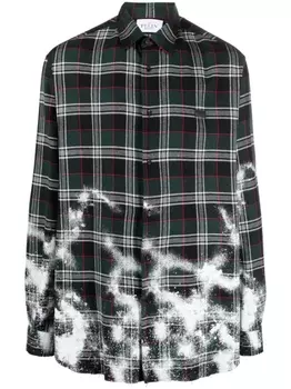 Philipp Plein рубашка Dandy в клетку тартан, зеленый