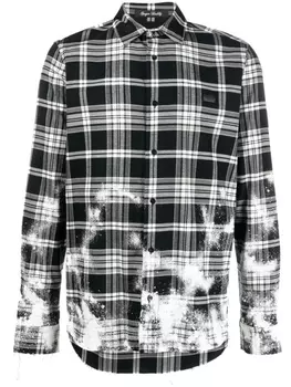 Philipp Plein рубашка Gothic Plein в клетку, черный