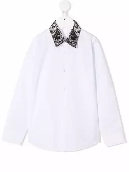 Philipp Plein рубашка New Baroque с контрастным воротником, белый