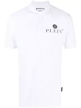 Philipp Plein рубашка поло Iconic из ткани пике, белый