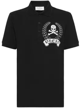 Philipp Plein рубашка поло с графичным принтом, черный