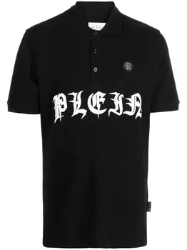 Philipp Plein рубашка поло с короткими рукавами и логотипом, черный