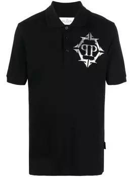 Philipp Plein рубашка поло с логотипом, черный