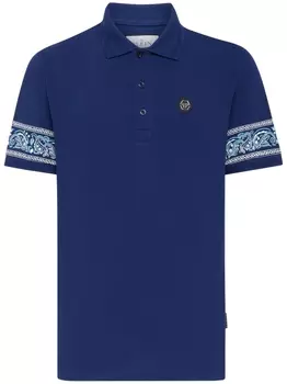 Philipp Plein рубашка поло с нашивкой-логотипом, синий