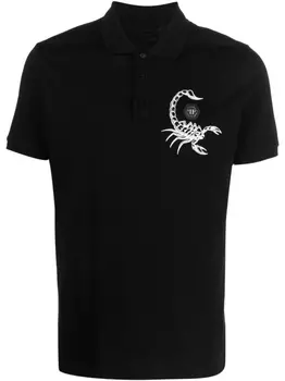 Philipp Plein рубашка поло с принтом Scorpion, черный