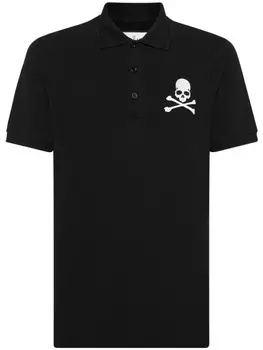 Philipp Plein рубашка поло с принтом Skull & Bones, черный