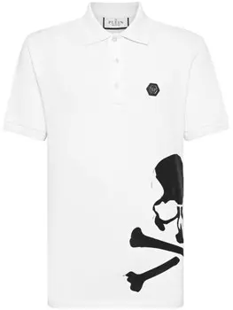 Philipp Plein рубашка поло Skull & Bones, белый