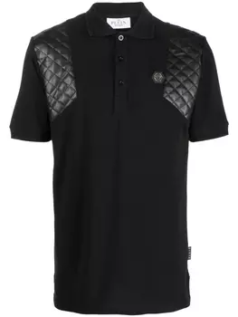 Philipp Plein рубашка поло Skull & Bones со стразами, черный