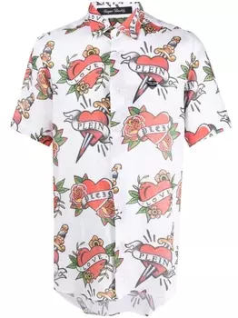 Philipp Plein рубашка Sugar Daddy Cut SS Love, белый