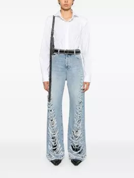 Philipp Plein рваные брюки, синий