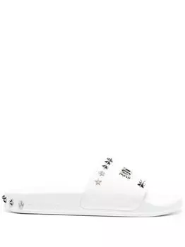 Philipp Plein сандалии Gothic Plein с заклепками, белый