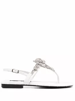 Philipp Plein сандалии с декором Skull, белый