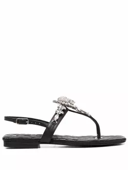 Philipp Plein сандалии с декором Skull, черный