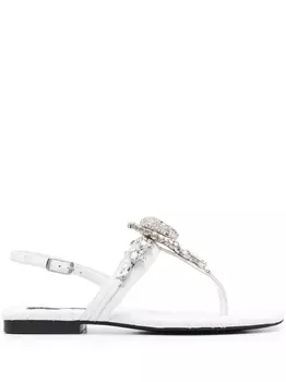 Philipp Plein сандалии с кристаллами, белый
