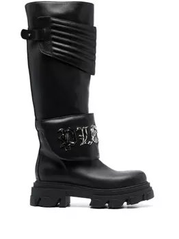Philipp Plein сапоги с логотипом, черный