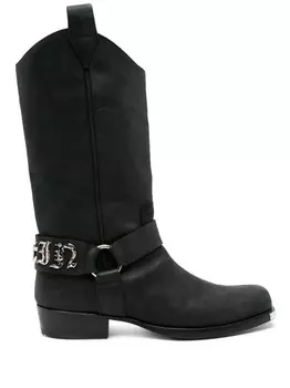 Philipp Plein сапоги с логотипом, черный
