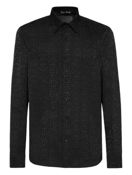 Philipp Plein шелковая рубашка Sugar Daddy Cut, черный