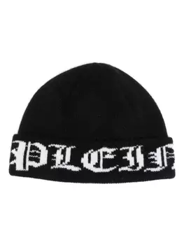 Philipp Plein шерстяная шапка бини Gothic Plein, черный