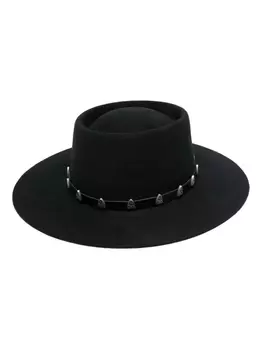 Philipp Plein шерстяная шляпа с заклепками, черный