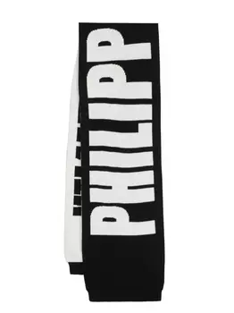 Philipp Plein шерстяной шарф с логотипом, черный