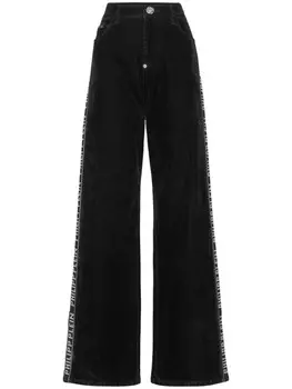 Philipp Plein широкие джинсы с логотипом, черный
