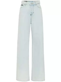 Philipp Plein широкие джинсы Skater с завышенной талией, синий