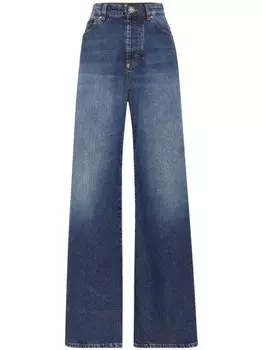Philipp Plein широкие джинсы Skater с завышенной талией, синий