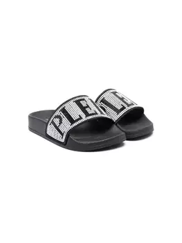 Philipp Plein шлепанцы Plein с кристаллами, черный