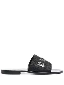 Philipp Plein шлепанцы с логотипом, черный