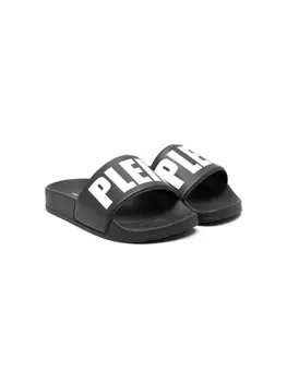 Philipp Plein шлепанцы с принтом Plein, черный