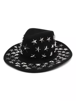 Philipp Plein шляпа-федора с заклепками, черный