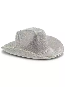 Philipp Plein шляпа Texas с кристаллами, серебристый
