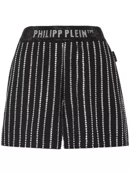 Philipp Plein шорты с кристаллами, черный