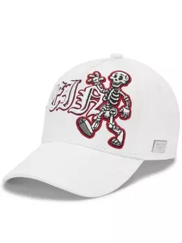 Philipp Plein Skeleton embroidered cap, белый
