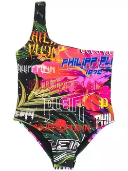 Philipp Plein слитный купальник Jungle Rock, черный